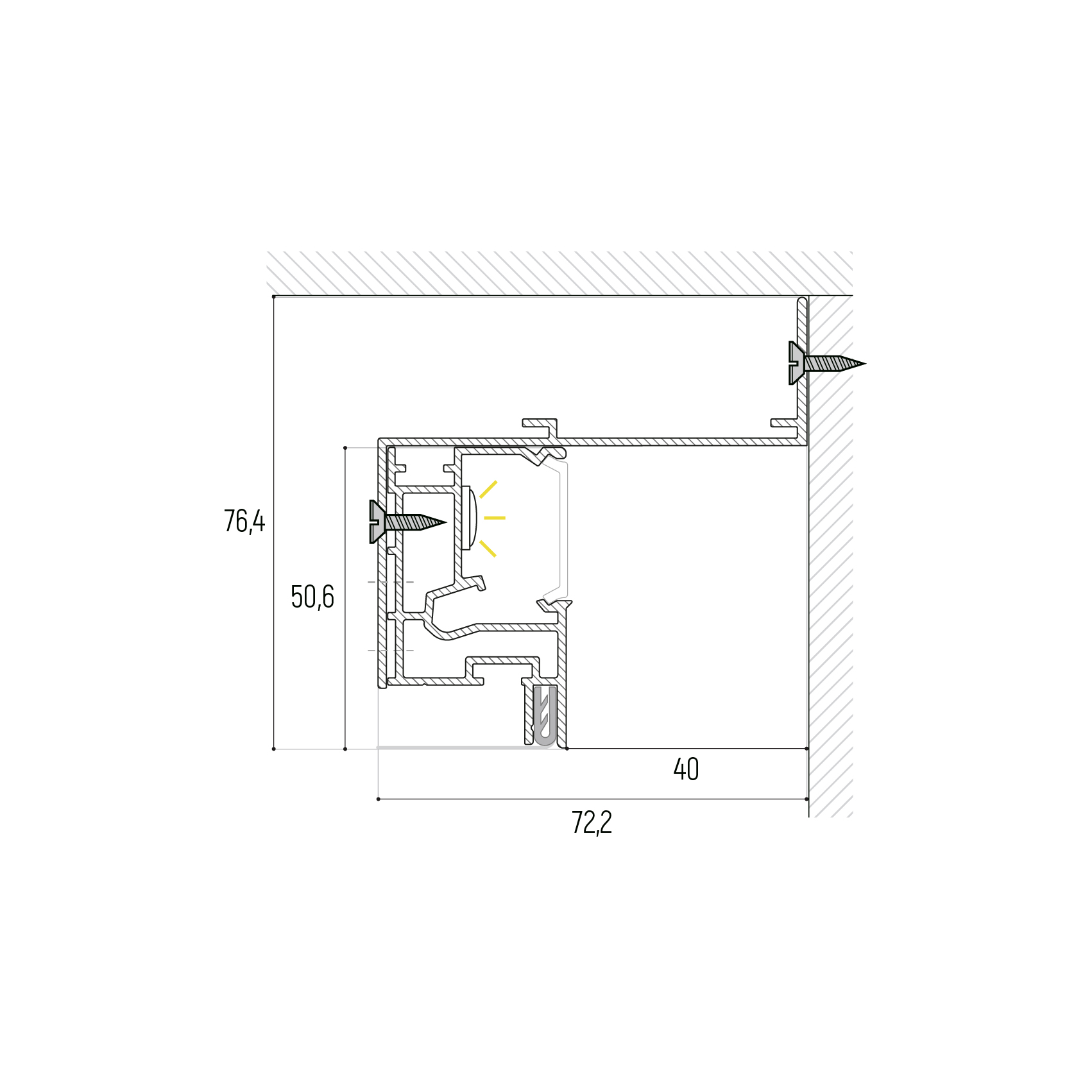 Парящий профиль SLOTT VILLAR KIT 2.0 черный 2м 54.1.2