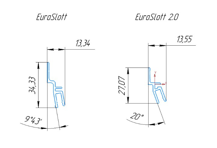 Теневой стеновой профиль EuroSlott 2.0 для ткани 2м 51.3.2