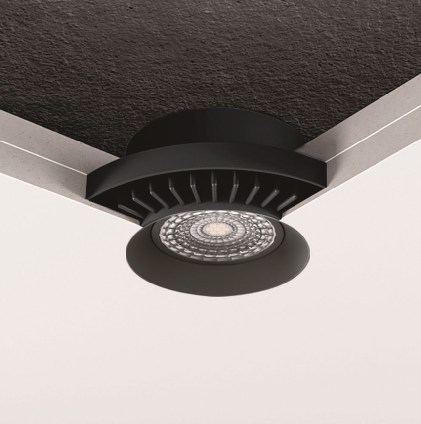 Светильник безрамный круглый для ГКЛ Clip 1шт черный 7W 3K 00029