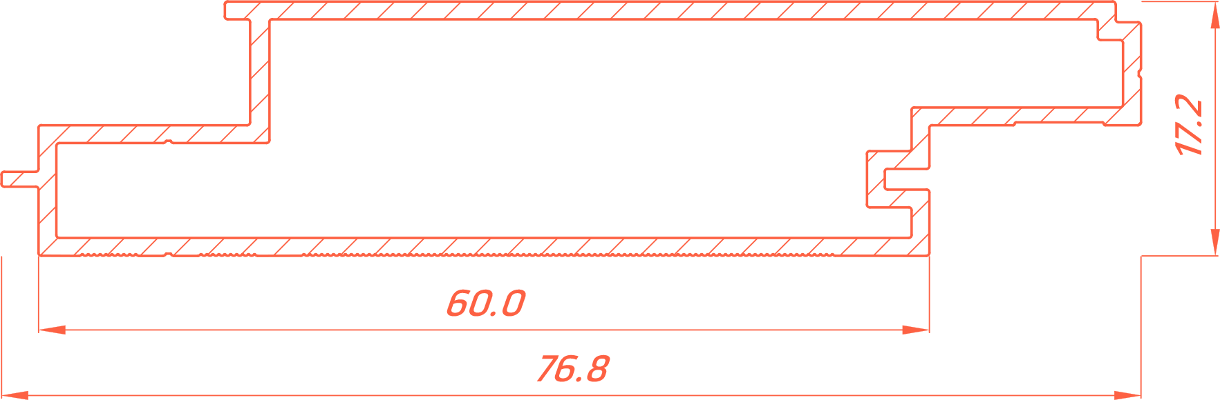 Алюминиевый профиль Flexy STANDART PLUS 60 неокр 2м 11261