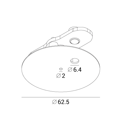 Вывод провода питания и подвеса COMP PORT M под диаметр 64мм угольно-черный 40.28.24