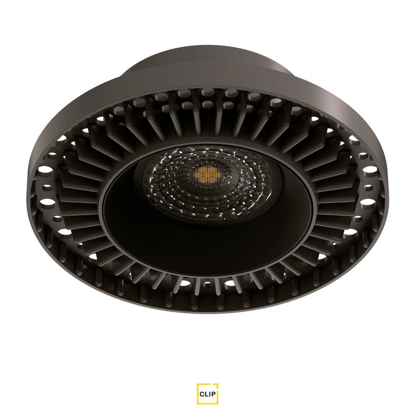 Светильник безрамный круглый для ГКЛ Clip 1шт черный 7W 3K 00029