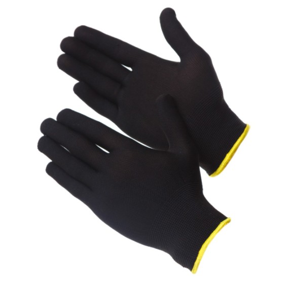 Перчатки нейлоновые черного цвета без покрытия 9L Gward NP1005