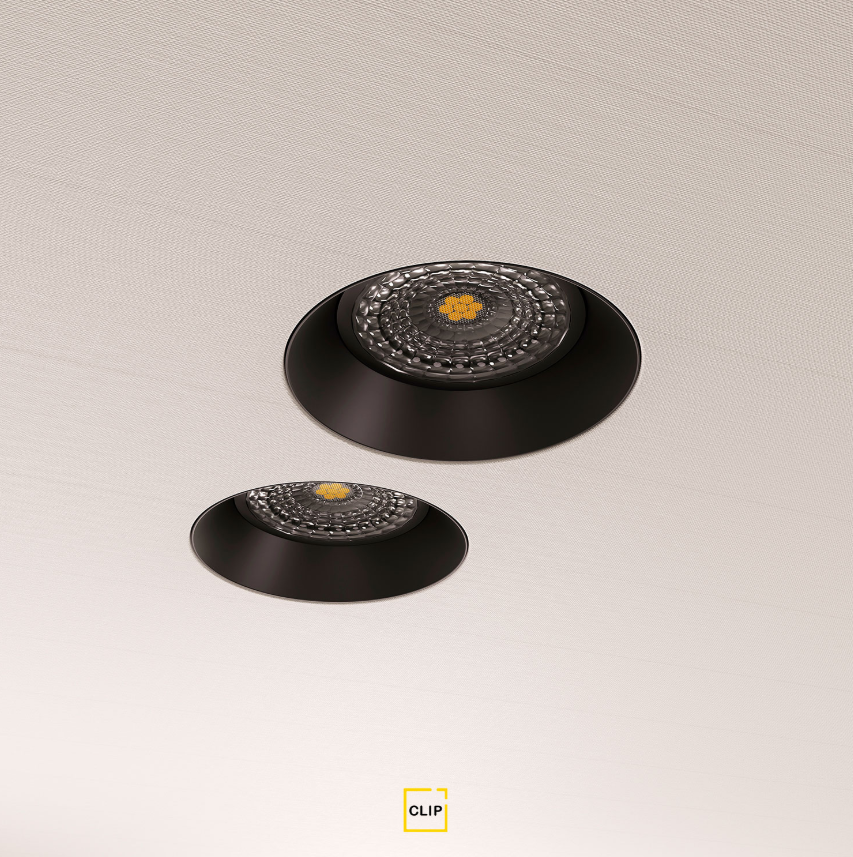Светильник безрамный круглый для ткань/ПВХ Clip 1шт черный 7W 3К 00023
