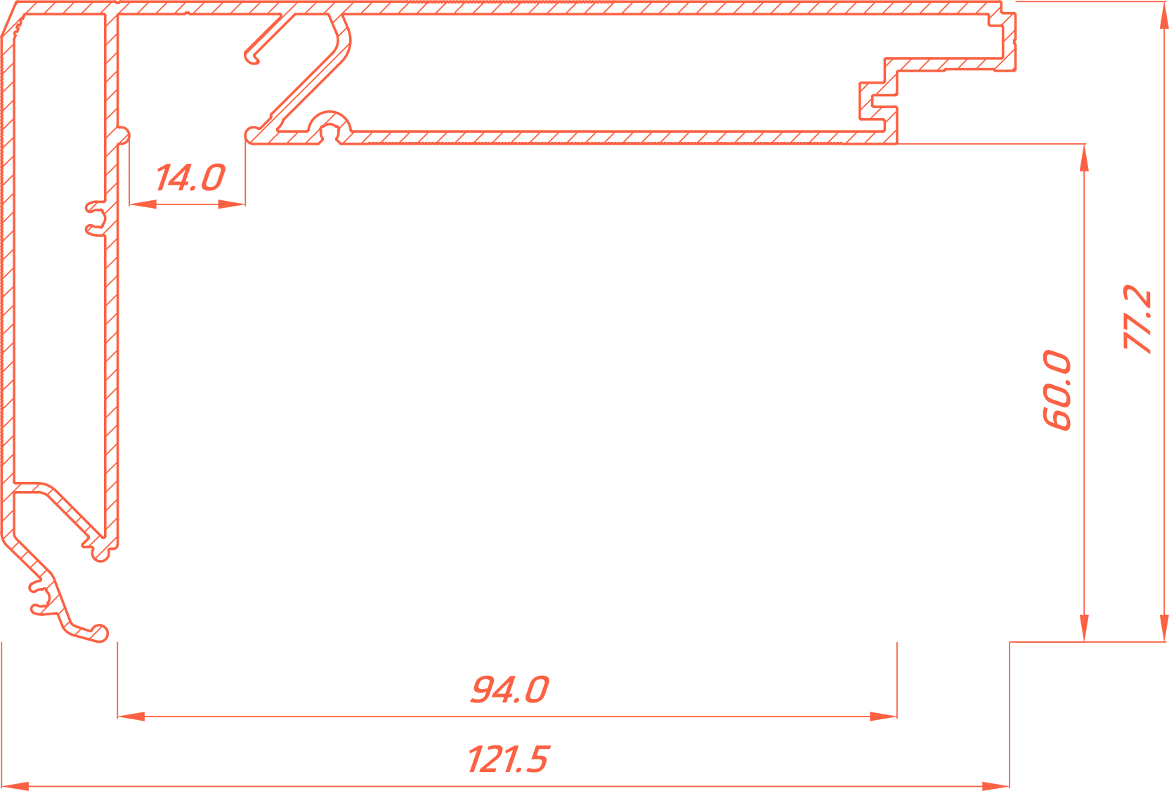 Алюминиевый профиль Flexy STANDART02 60 LED черный 2м 11312Ч
