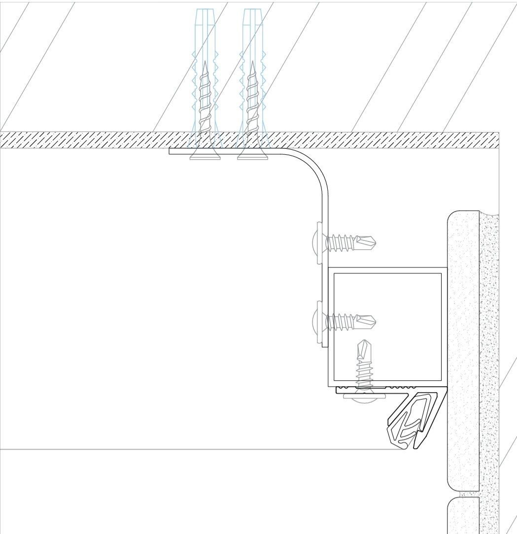 Теневой стеновой профиль для тканевых потолков и текстильных стен LAMBO PT - черный 2м 2649