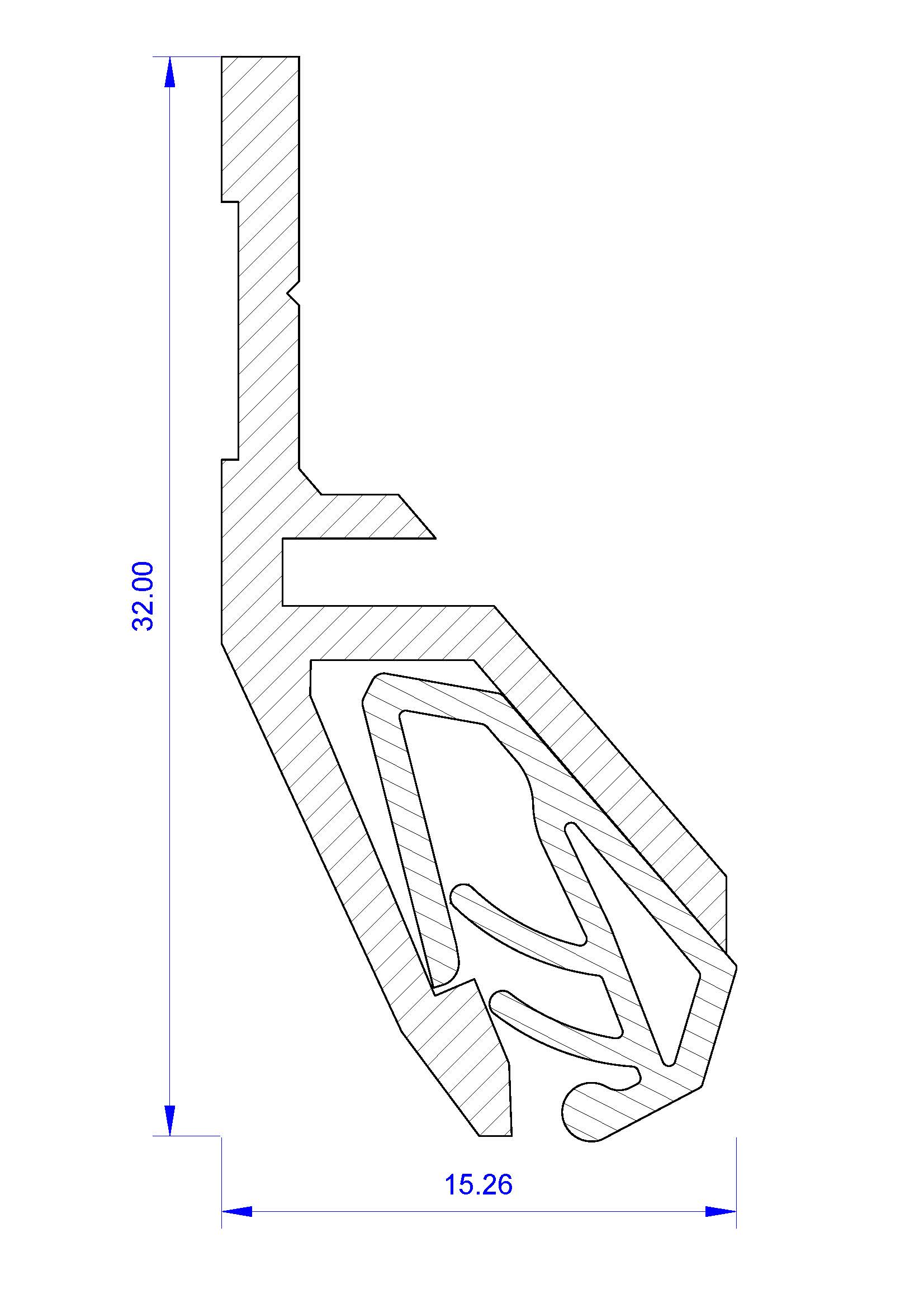 Теневой стеновой профиль для тканевых потолков и текстильных стен LAMBO - черный 2м 1925