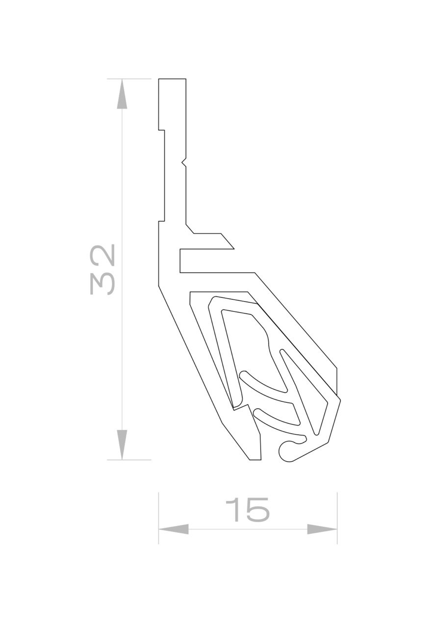Теневой стеновой профиль для тканевых потолков и текстильных стен LAMBO - белый 2м 2419