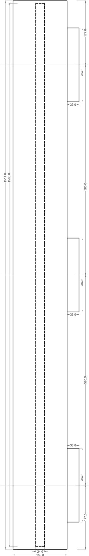 Щелевой диффузор OPTIMА 1500, черный