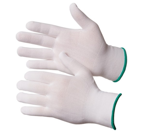 Перчатки нейлоновые белого цвета  без покрытия 10XL Gward NP1003