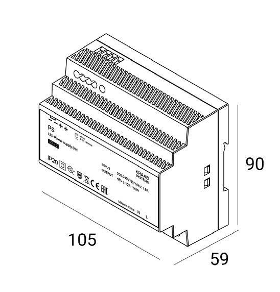 LED БЛОК ПИТАНИЯ DIN 150Вт