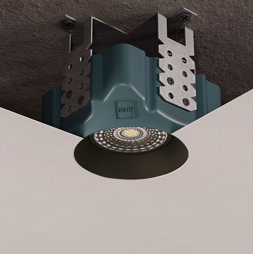 Светильник безрамный круглый для ткань/ПВХ Clip 1шт черный 7W 3К 00023