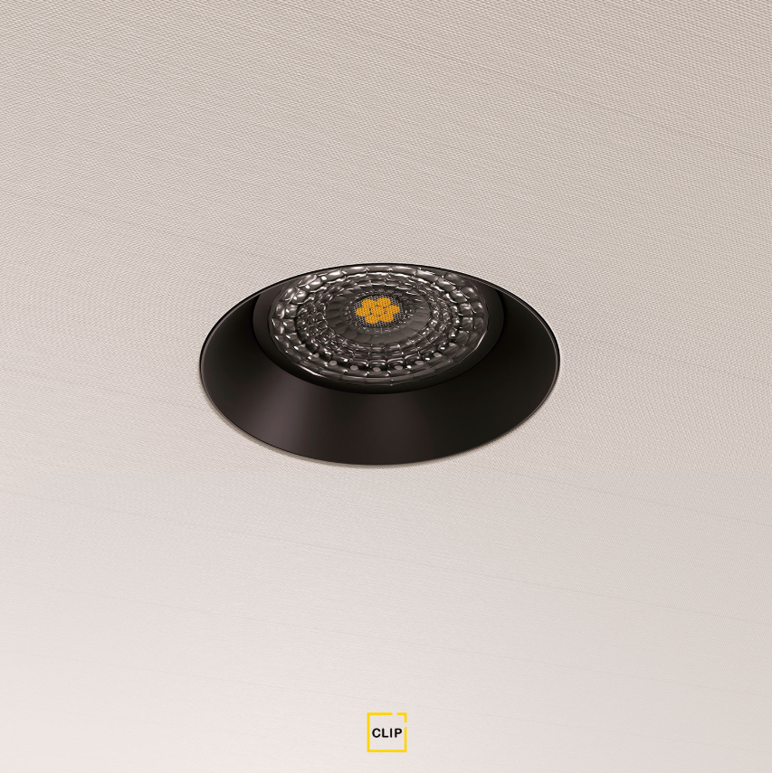 Светильник безрамный круглый для ткань/ПВХ Clip 1шт черный 7W 3К 00023