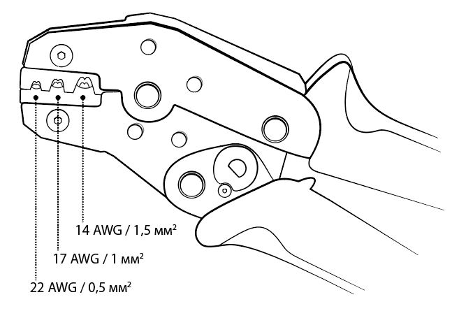Клещи для обжима клемм профессиональные 60/10 ДелоТехники 1шт 417200