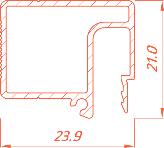 Профиль для натяжных потолков Flexy BRUS 05 неокрашенный 2м 8673