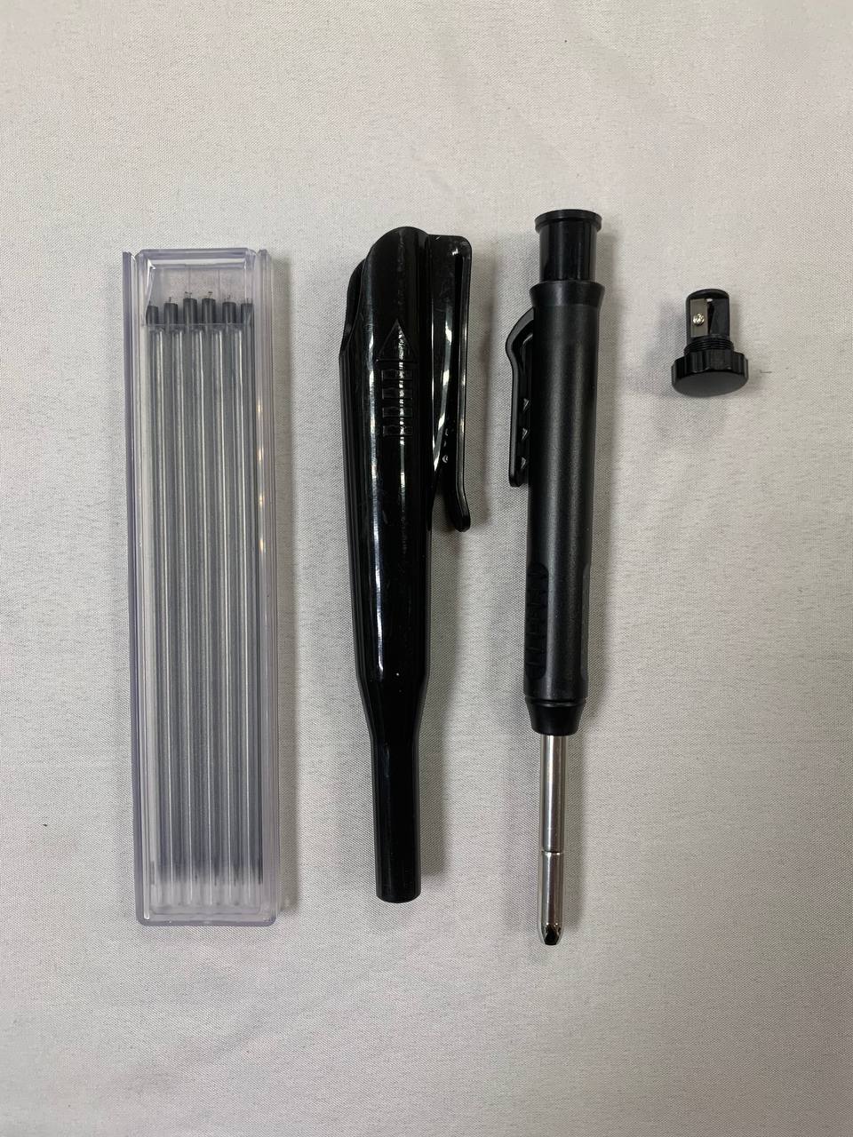 Строительный карандаш набор-точилка, стрежни, черный корпус ПУМ 1шт СК-2250