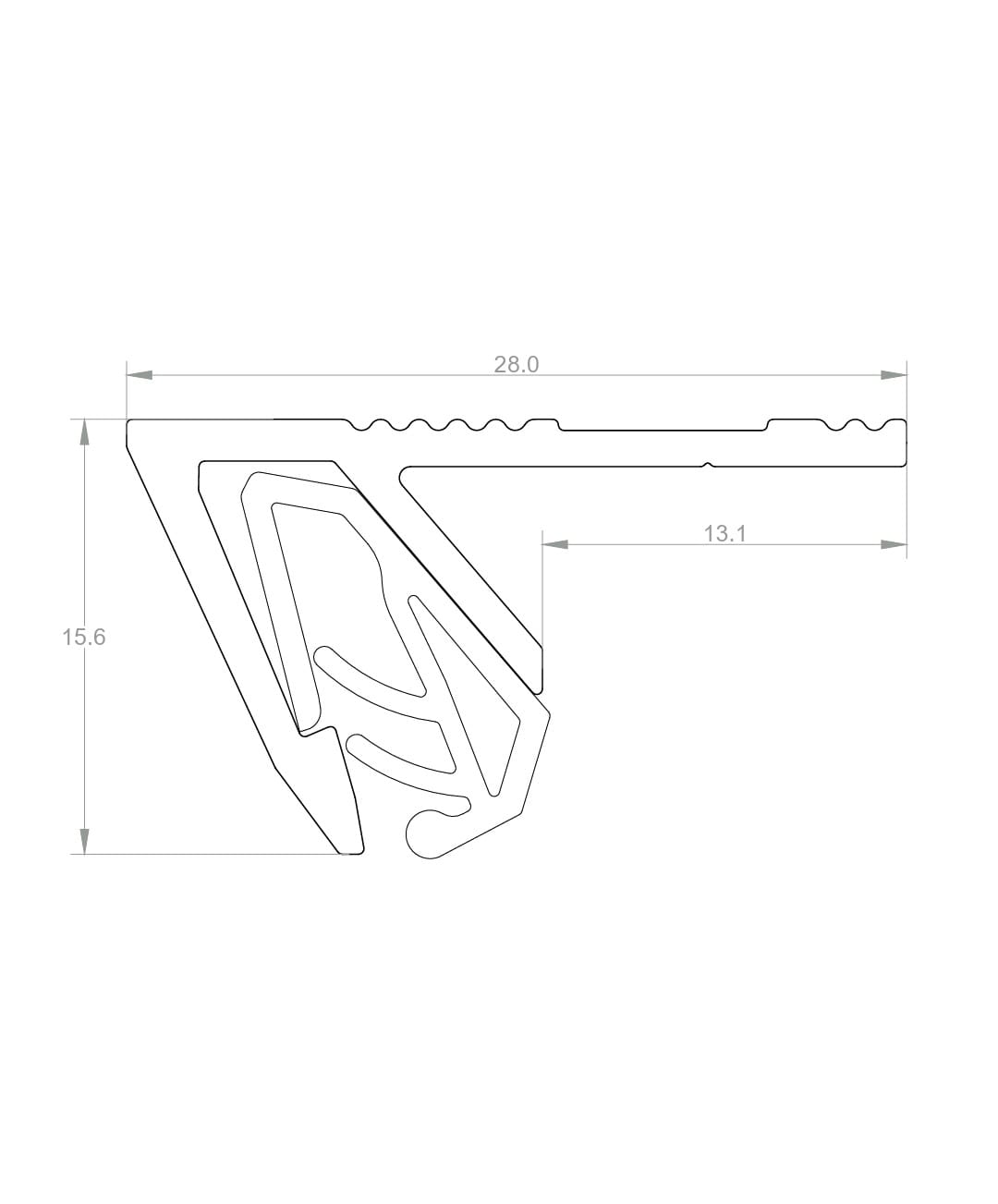 Теневой стеновой профиль для тканевых потолков и текстильных стен LAMBO PT - черный 2м 2649