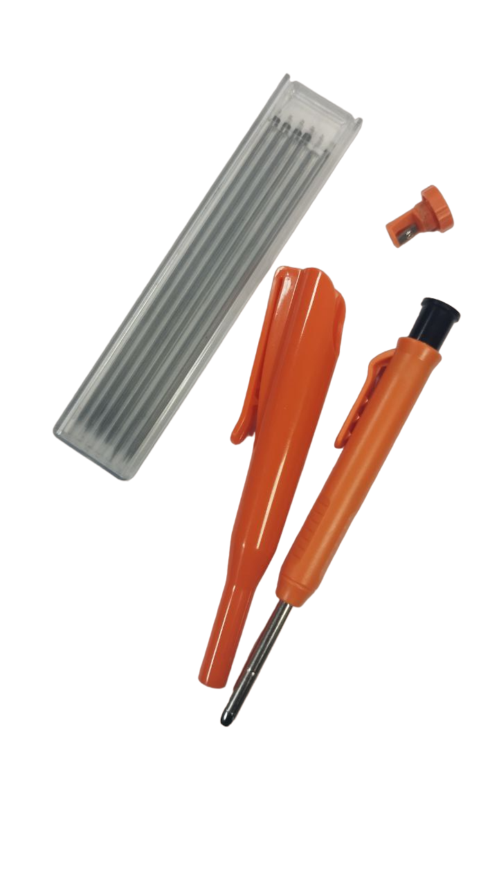 Строительный карандаш набор-точилка, стрежни, оранжевый корпус ПУМ 1шт СК-1837 