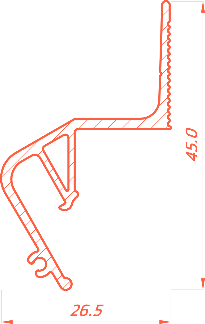 Стеновой парящий профиль для натяжных потолков Flexy  FLY02 черный 2м 8406Ч