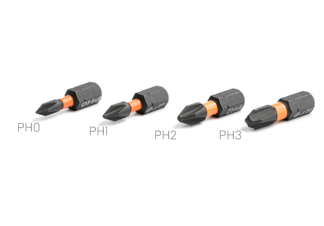 Бита ударная 1/4'', PH2 × 90 мм, 2 шт.