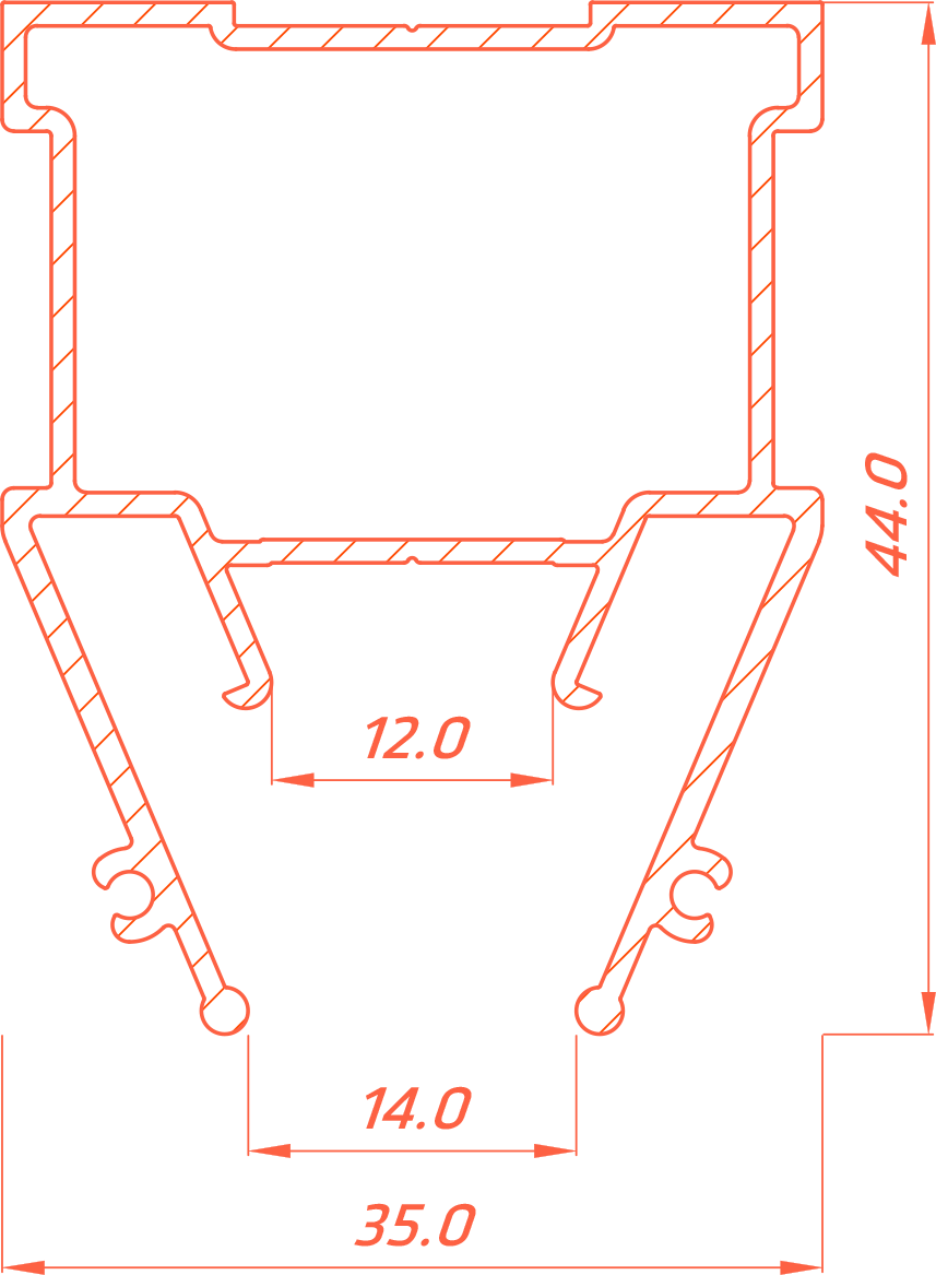 Разделительный профиль для изготовления световых линий Flexy 15 LINE 2м неокр 7140