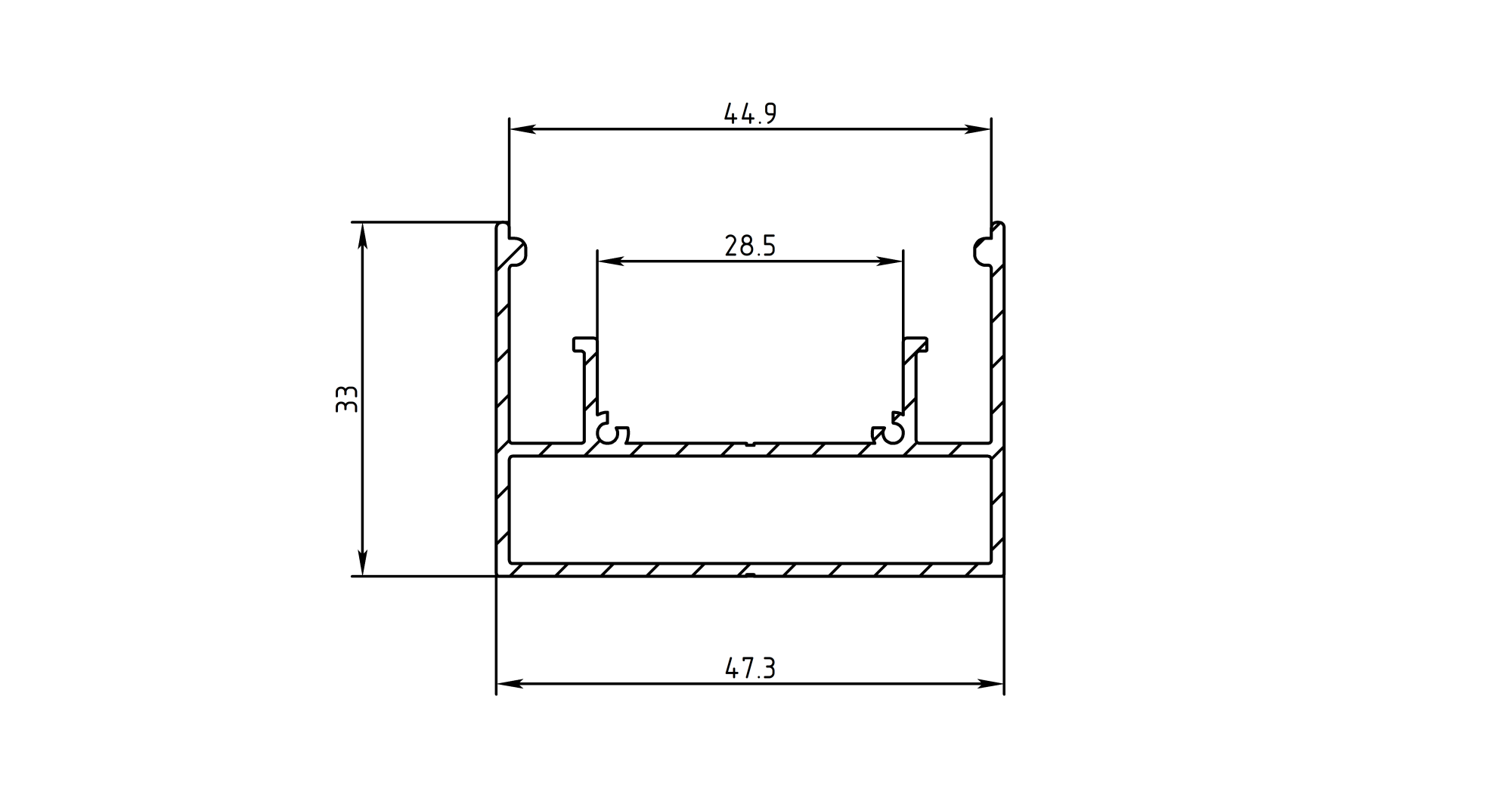 Профиль светодиодный Vega 45 белый муар