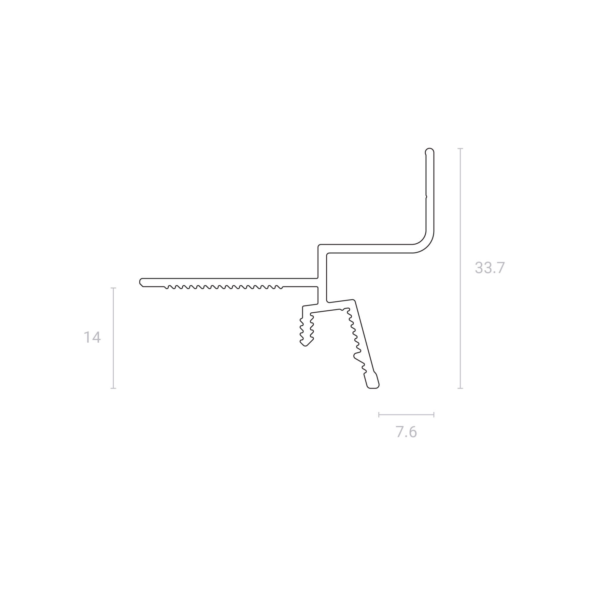 Теневой профиль Kraab Gipps без демпфера 2м 75.1.2