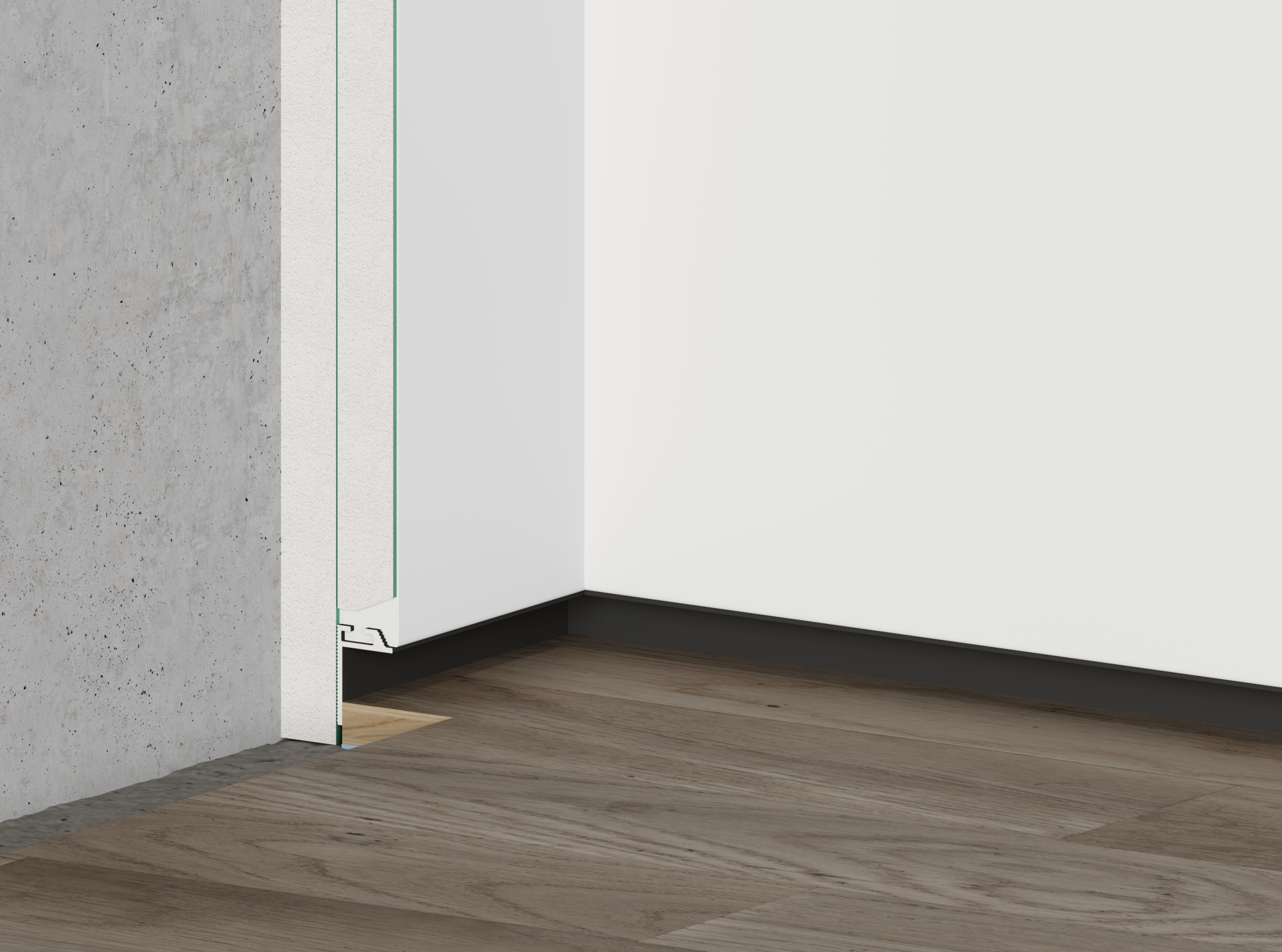 Теневой плинтус замковый TEN 2м черный 99.1.2