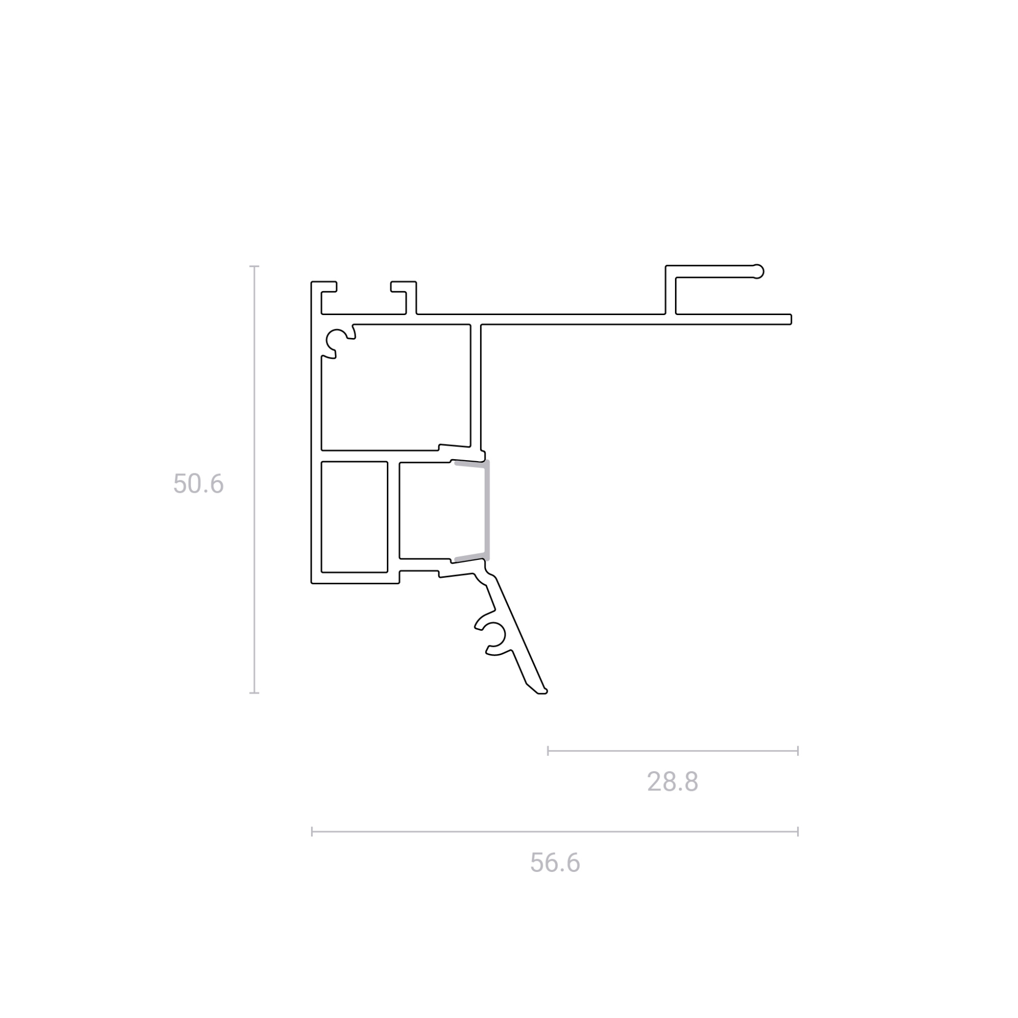 Парящий профиль UMBRA белый 2м 70.4.3