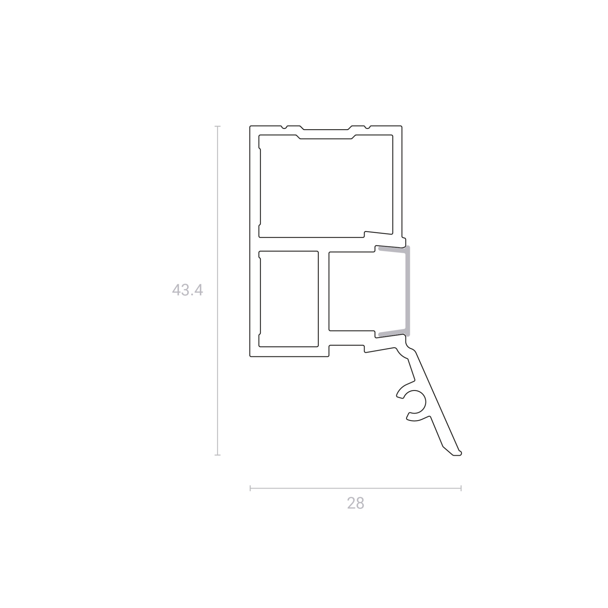 Конструкционный профиль с рассеивателем UMBRA белый 2м 70.11.3