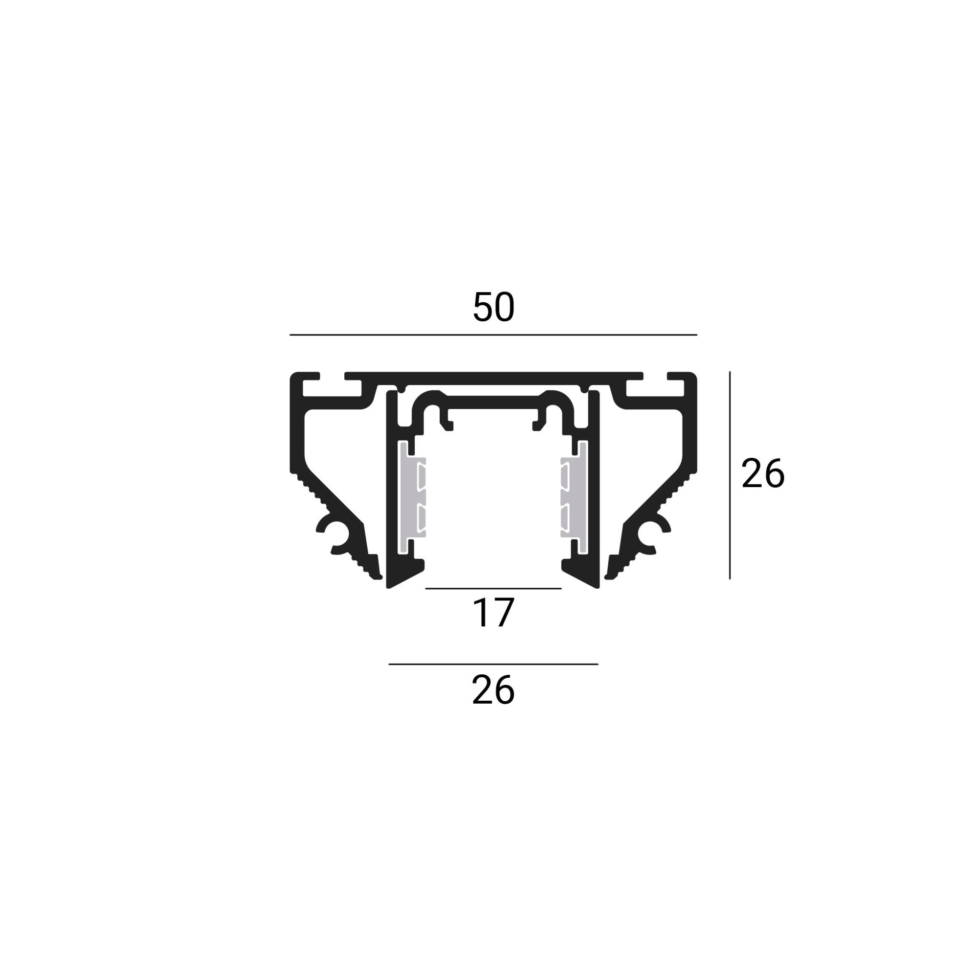 Трек для гипсокартона GRAFFIT RG 3м черный 23.2.2