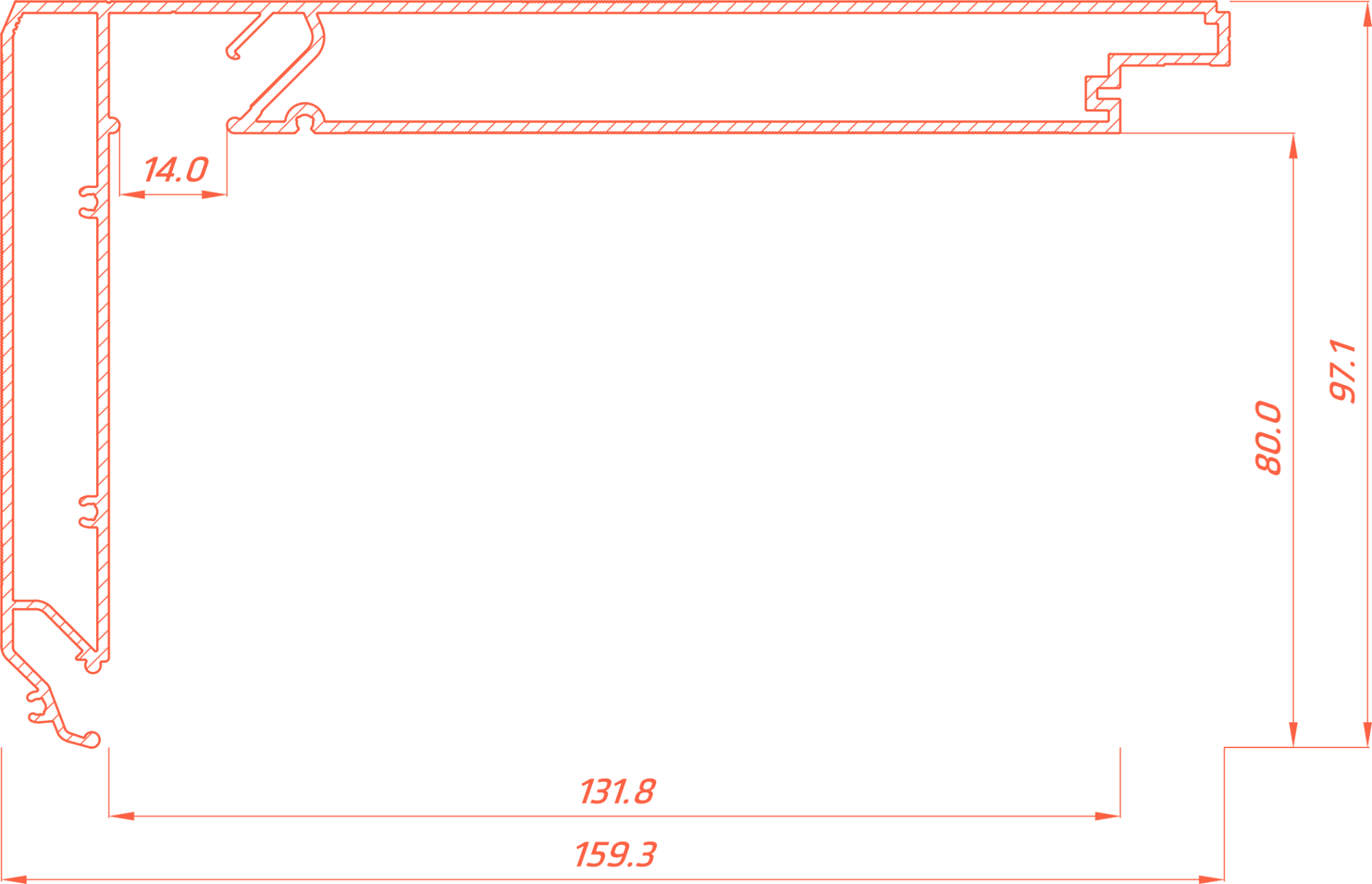 Алюминиевый профиль Flexy STANDART02 80 LED белый 2м 11313Б
