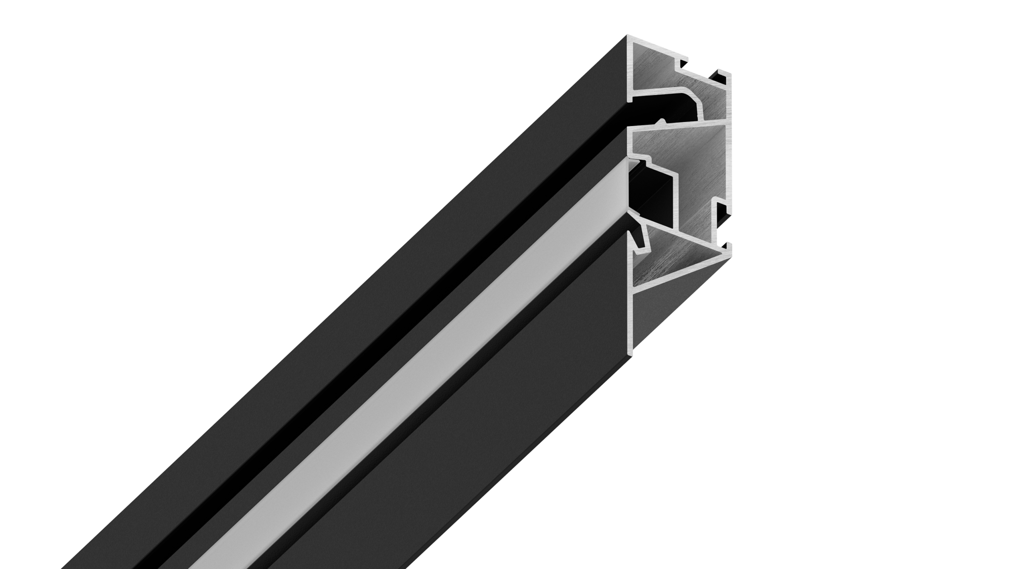 Конструкционный профиль TRAYLIN с рассеивателем черный 2м 68.3.2