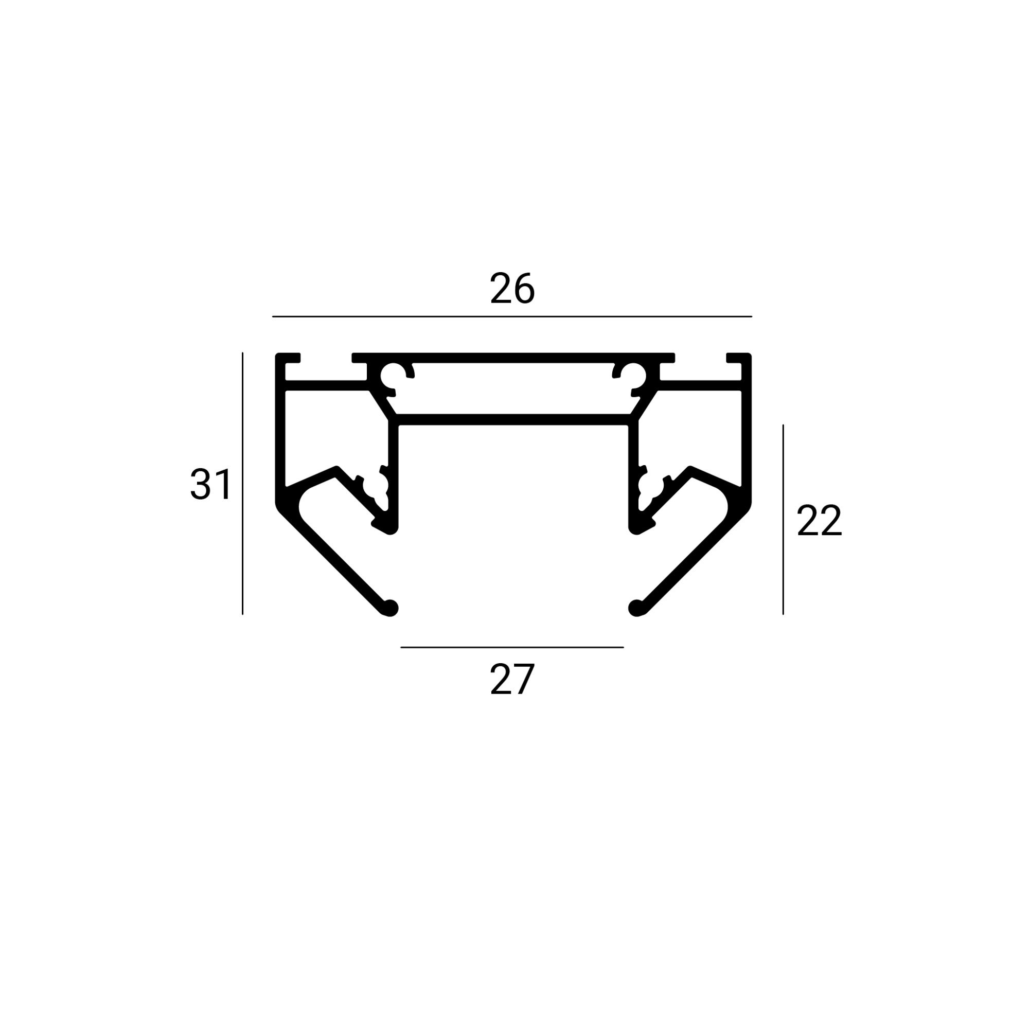 Профиль для натяжного потолка POWERLINE INTR-SP 2м неокр 25.2.1