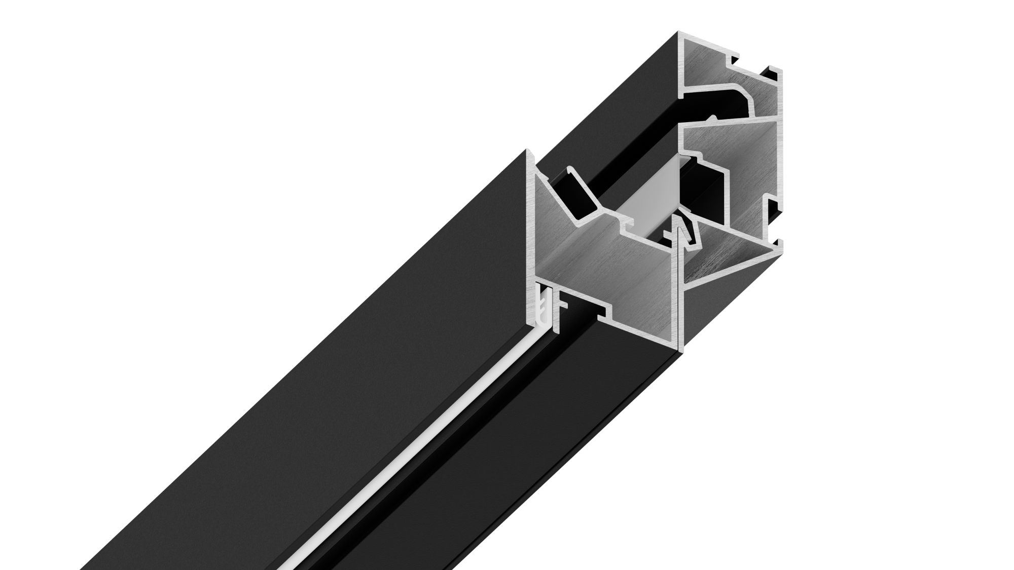 Конструкционный профиль TRAYLIN с рассеивателем черный 2м 68.3.2