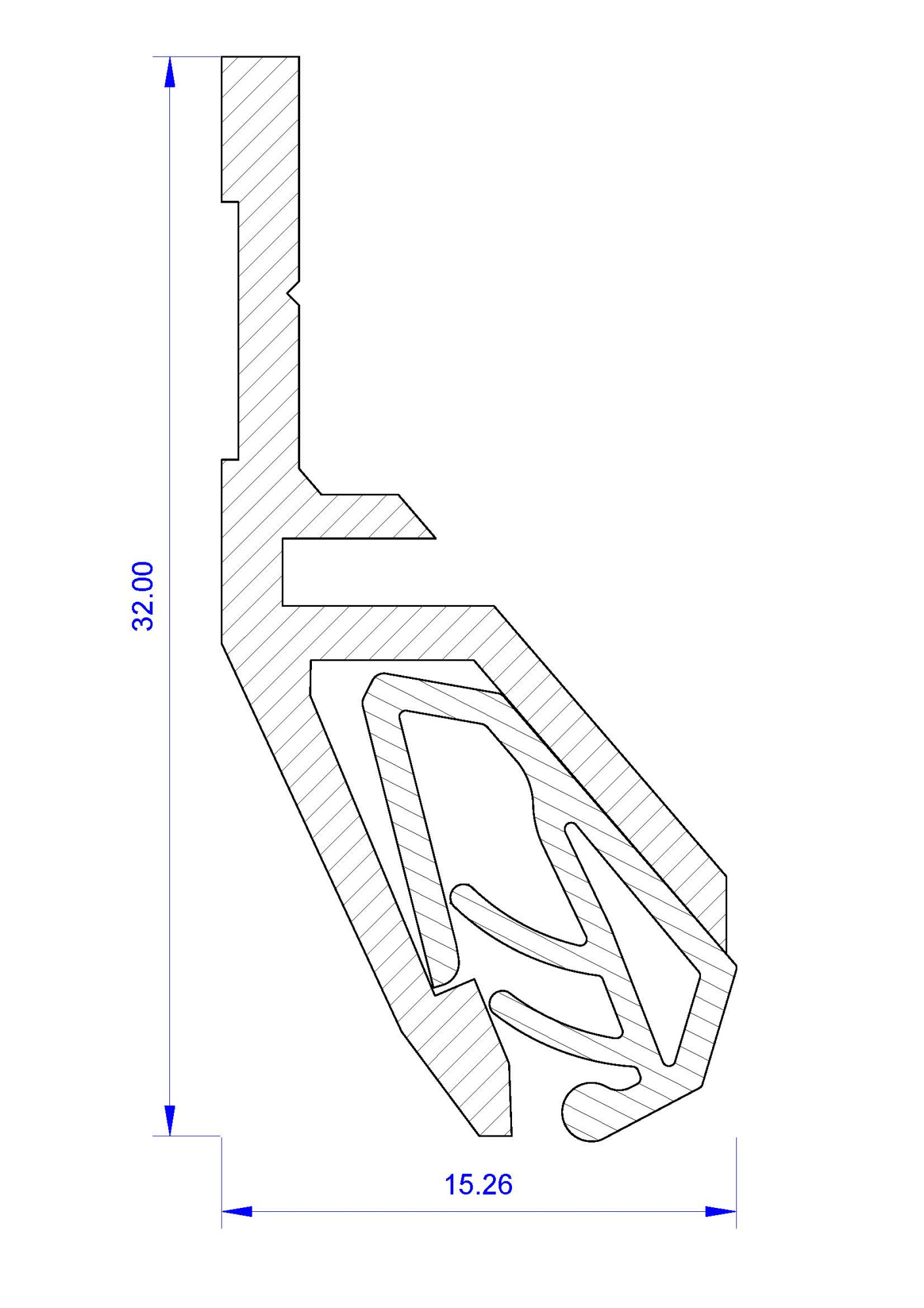 Теневой стеновой профиль для тканевых потолков и текстильных стен LAMBO - черный