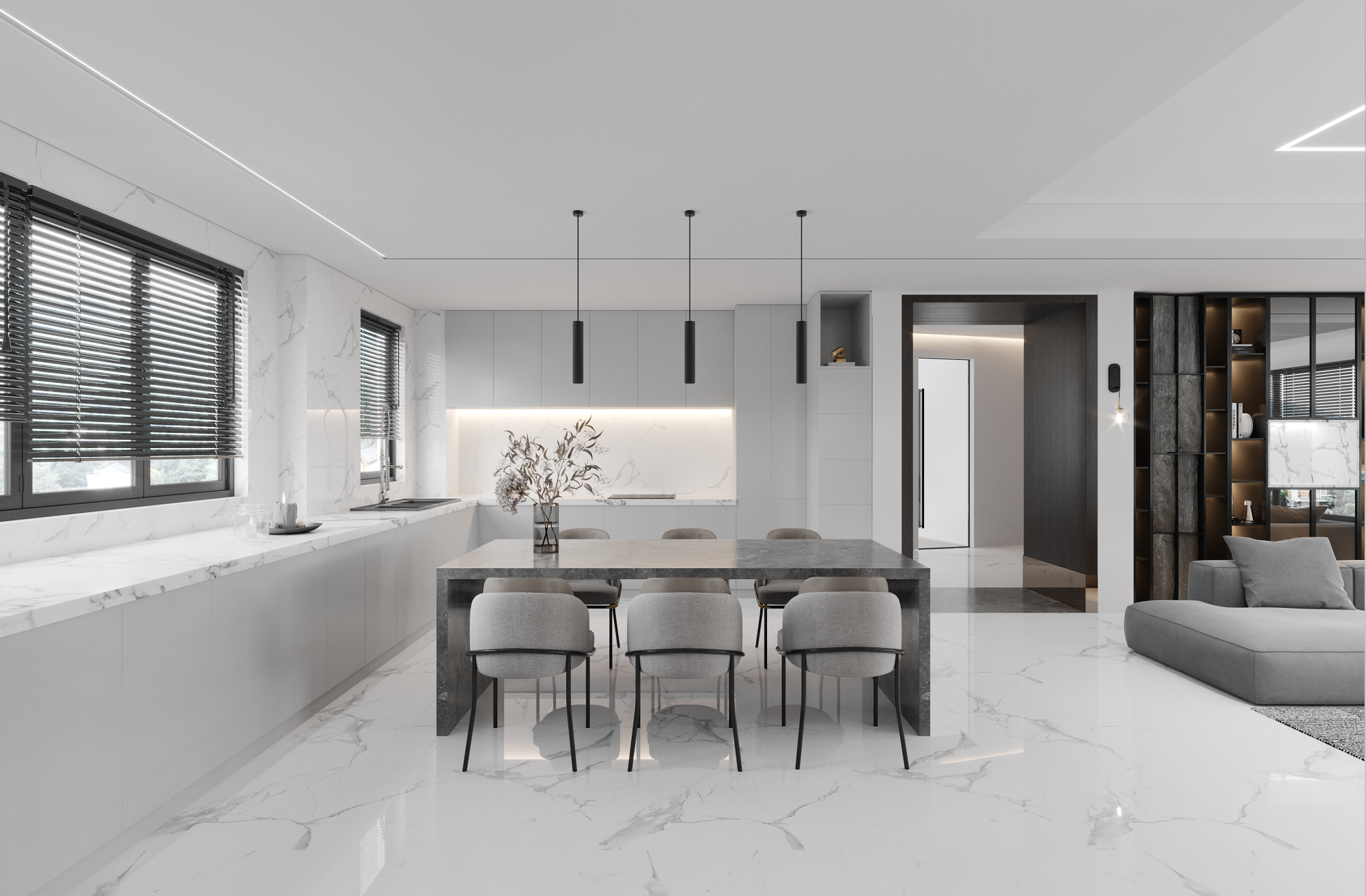 Нишевая световая линия GIPPS 35 черно-белая 2м 73.9.3