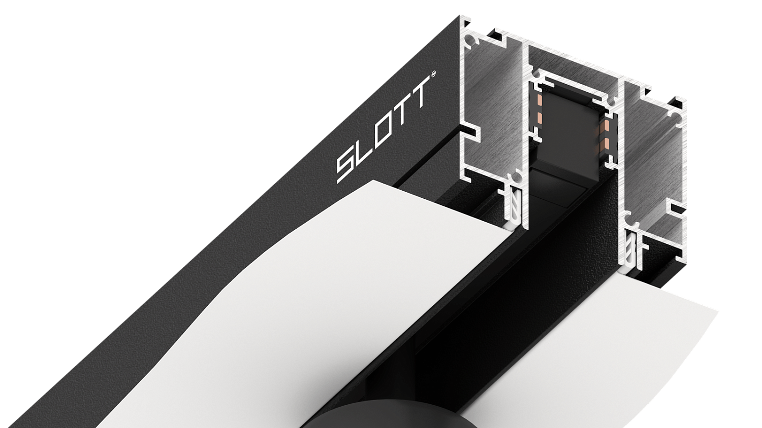 Профиль KRAAB трек для натяжного потолка Slott for Technolight, 48в, черный, 2м. Магнитная трековая система Slott. Slott 40 профиль для натяжных. Слот 80 профиль для натяжных потолков.