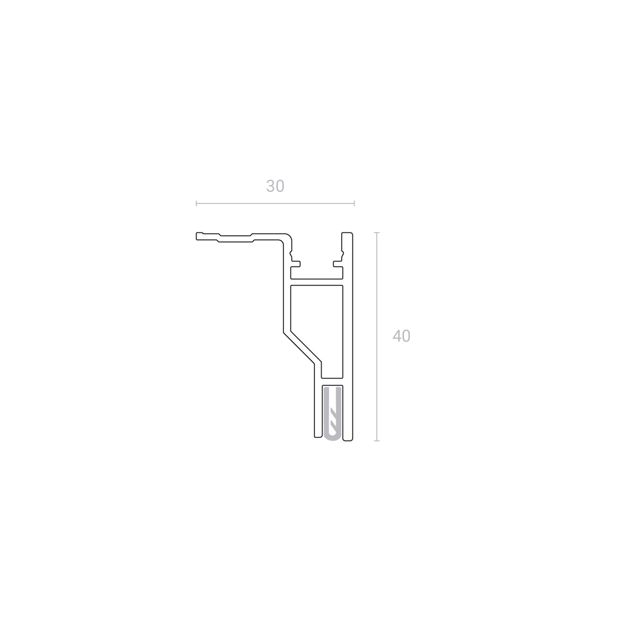 Конструкционный профиль MADERNO 40мм черный 2м 66.1.2