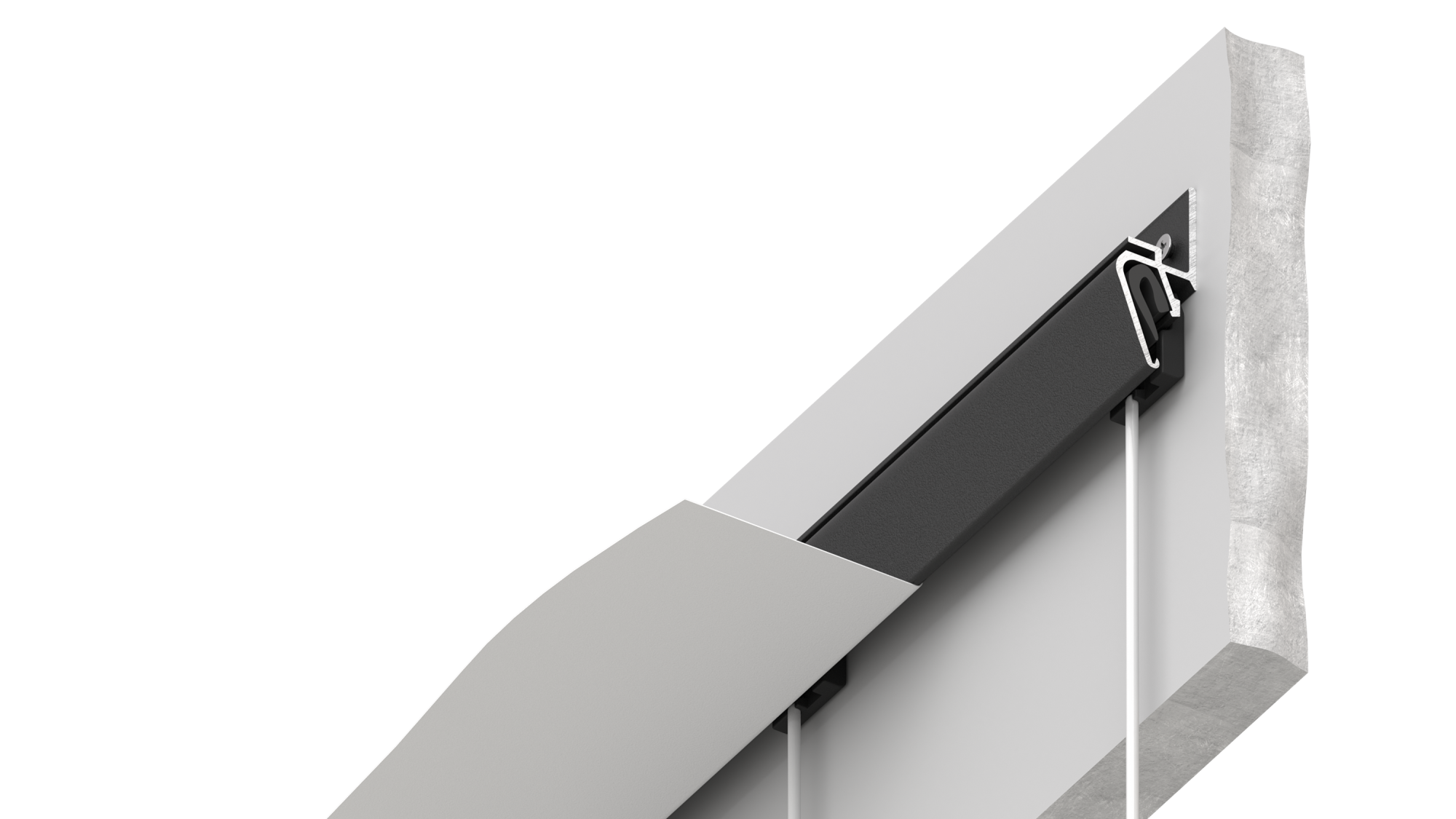 Теневой стеновой профиль EuroKraab 2.0 с функциональным зазором черный 2м 50.16.2