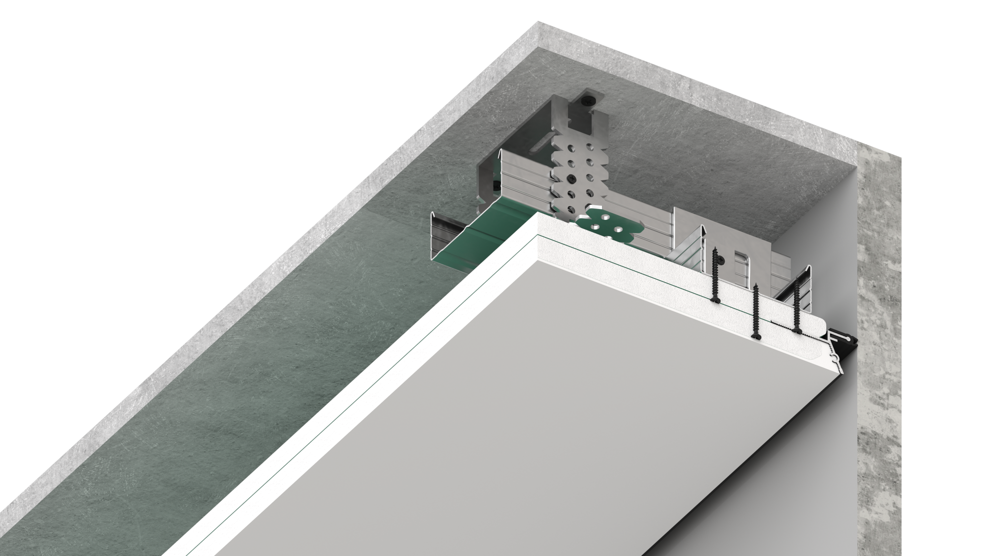 Теневой профиль с демпфером KRAAB GIPPS 3-12  2м 75.3.2