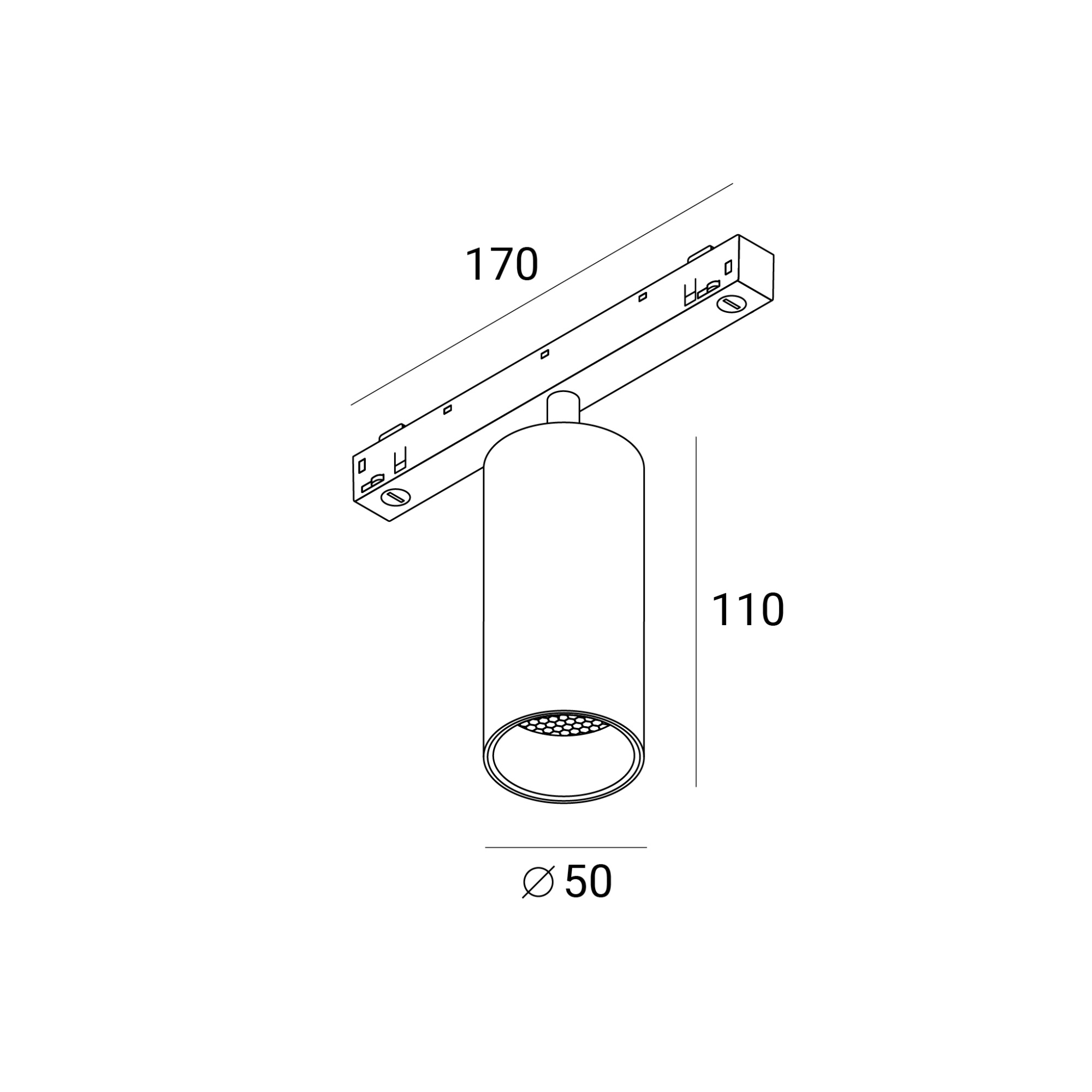 Трековый светильник GRAFFIT SPOT LED 48В 12Вт 3000К CRI90 50° NO-DIM угольно-черный 23.104.13