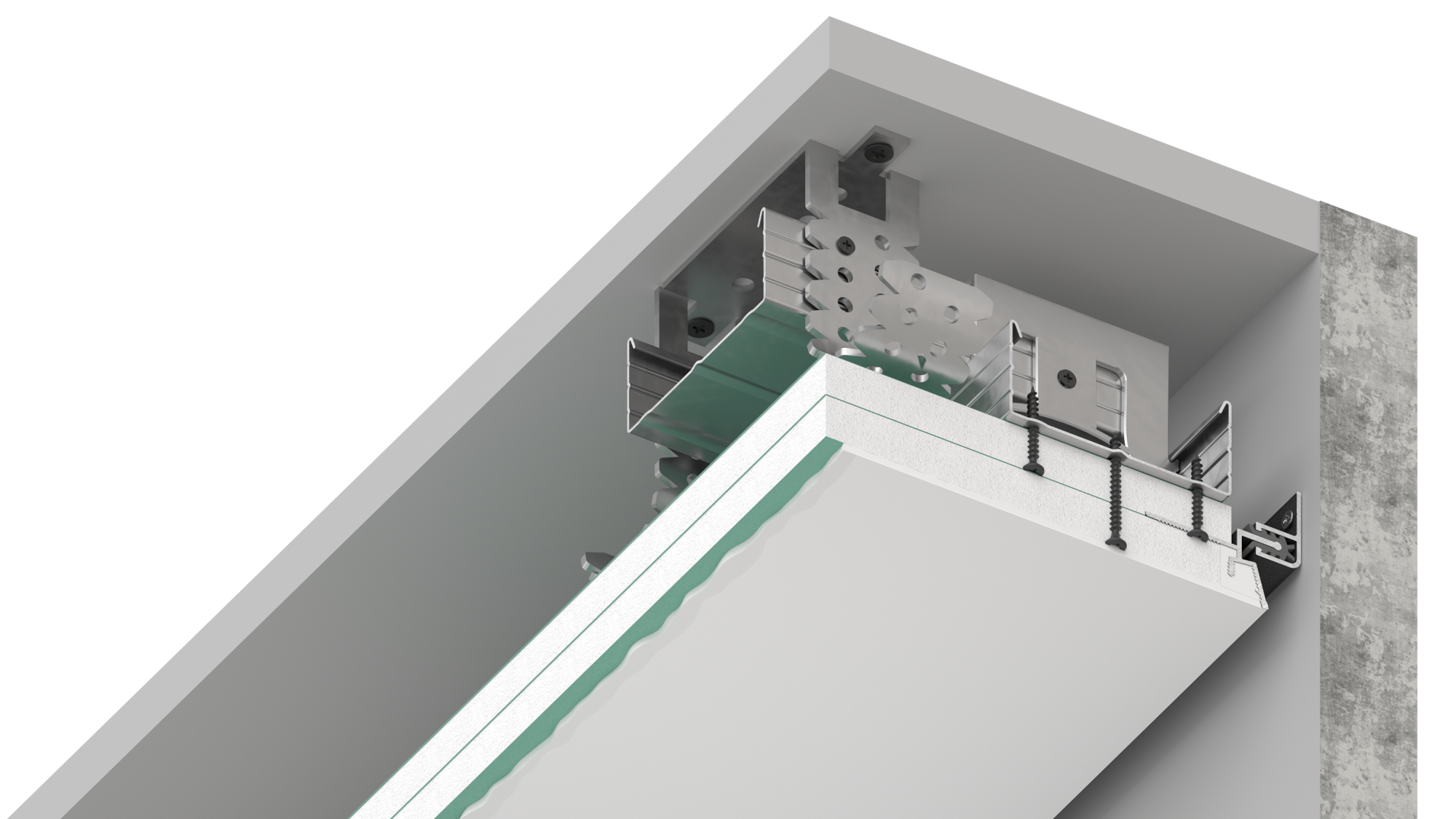 Теневой демпферный стеновой  профиль Kraab Gipps 2м 75.2.2